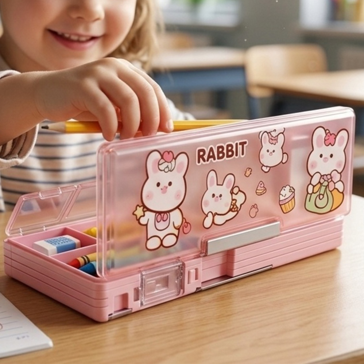 Cartoon Rabbit Pencil Box