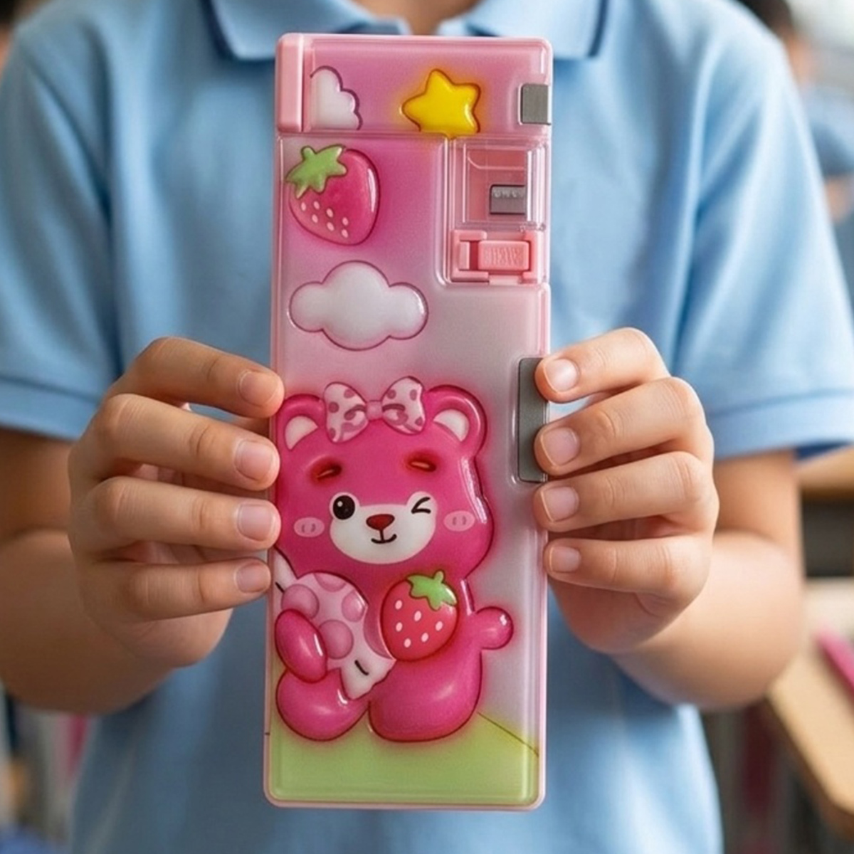 Pink Bear Themed Box Pencil