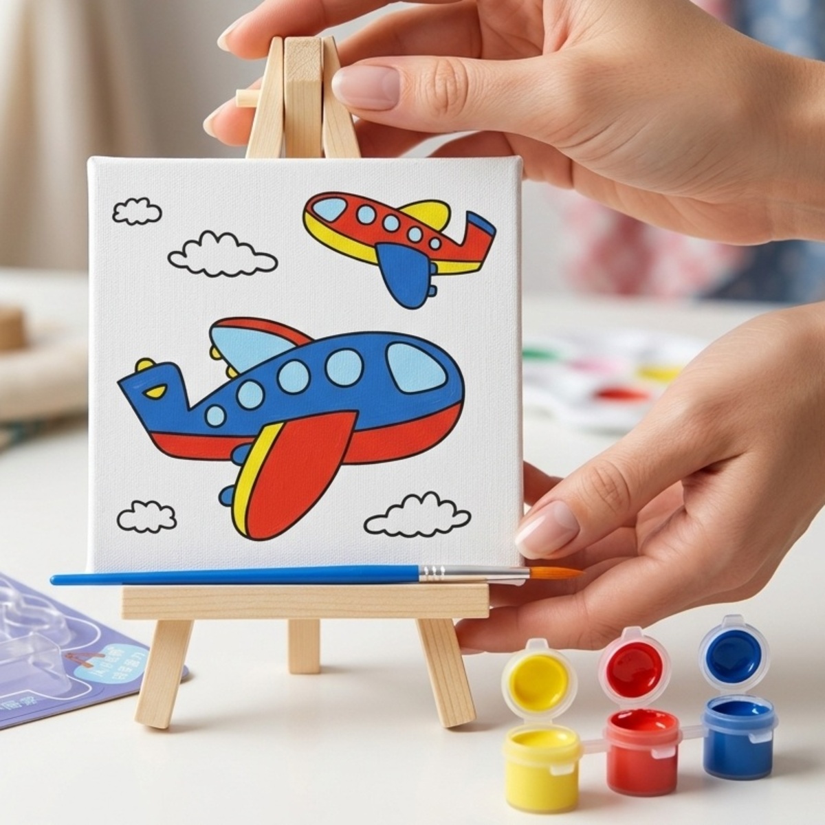 DIY Childrens Painting Kit with Airplane Design