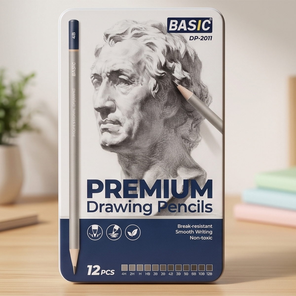 Basic Premium Drawing Pencils 12 Pieces