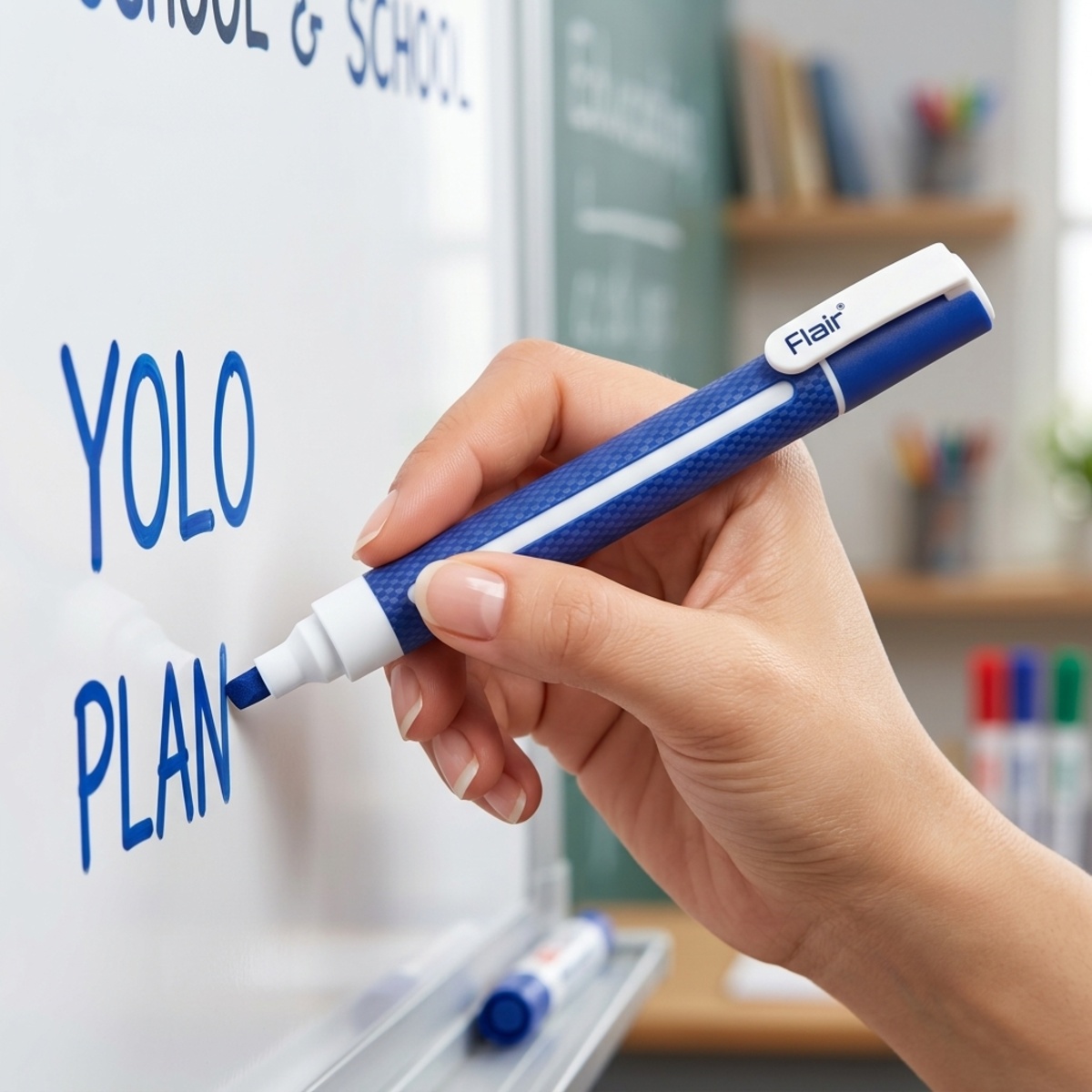 Flair Yolo Board Marker White Blue
