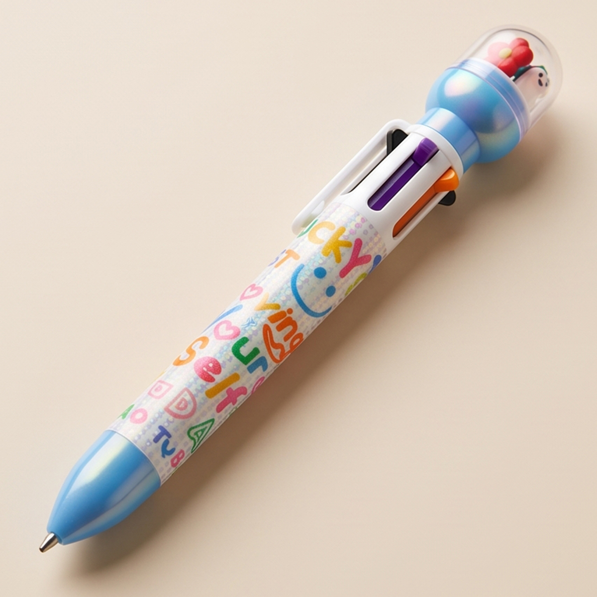 Multi Color Ink Fancy Pen Single