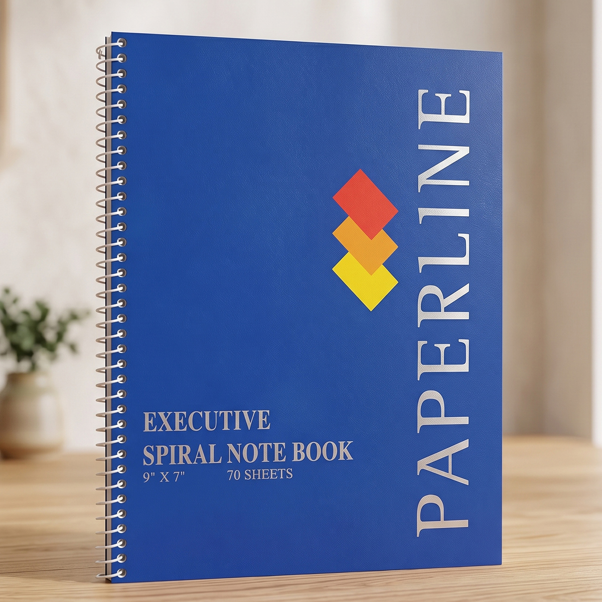 Paper Line Blue Cover Spiral Notebook 9x7 Inch, 70 Sheets