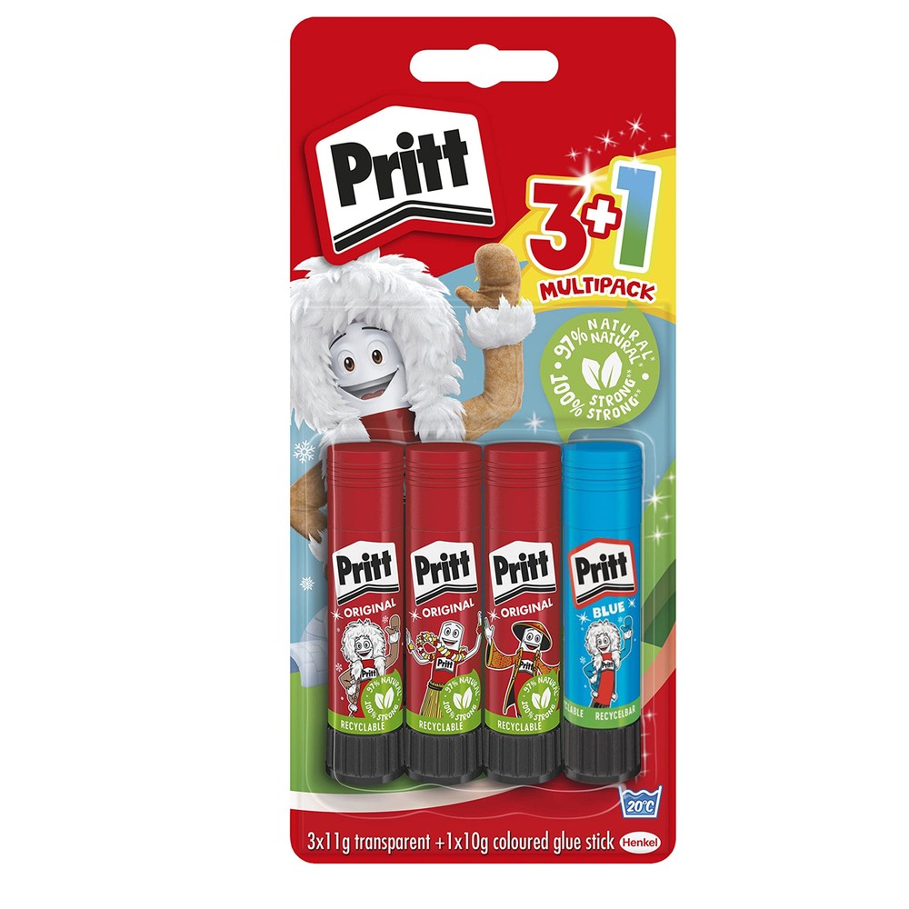 Pritt Glue Stick 3x11g Plus 1x10g