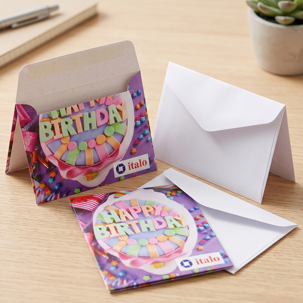 Italo Colorful Happy Birthday Themed Envelope