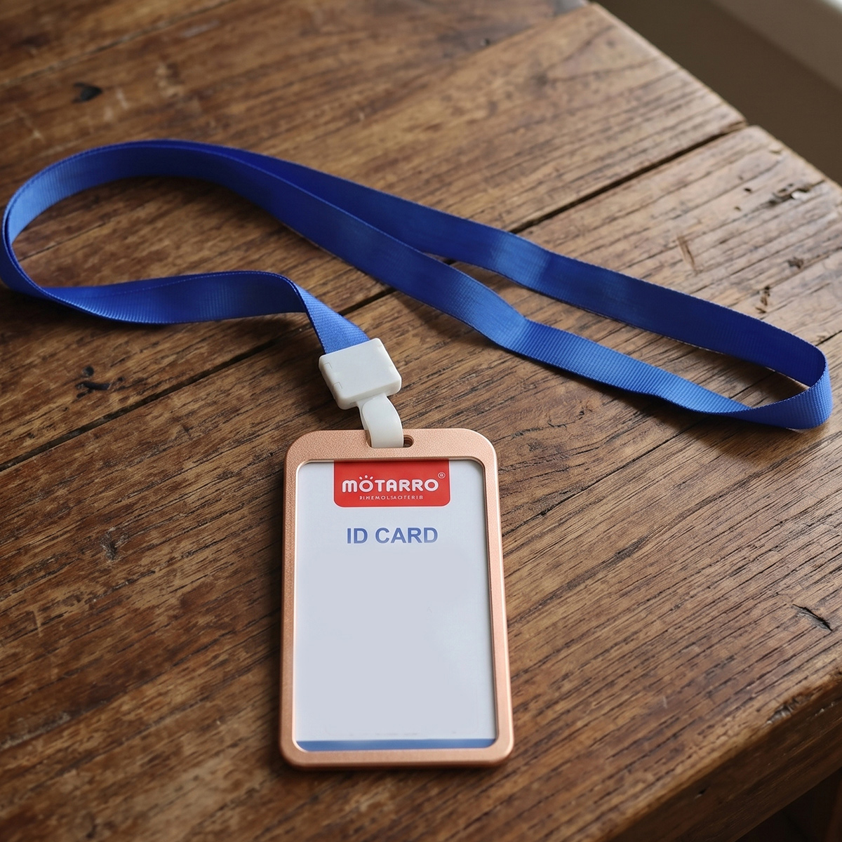 Motarro Vertical ID Card Holder With Blue Lanyard