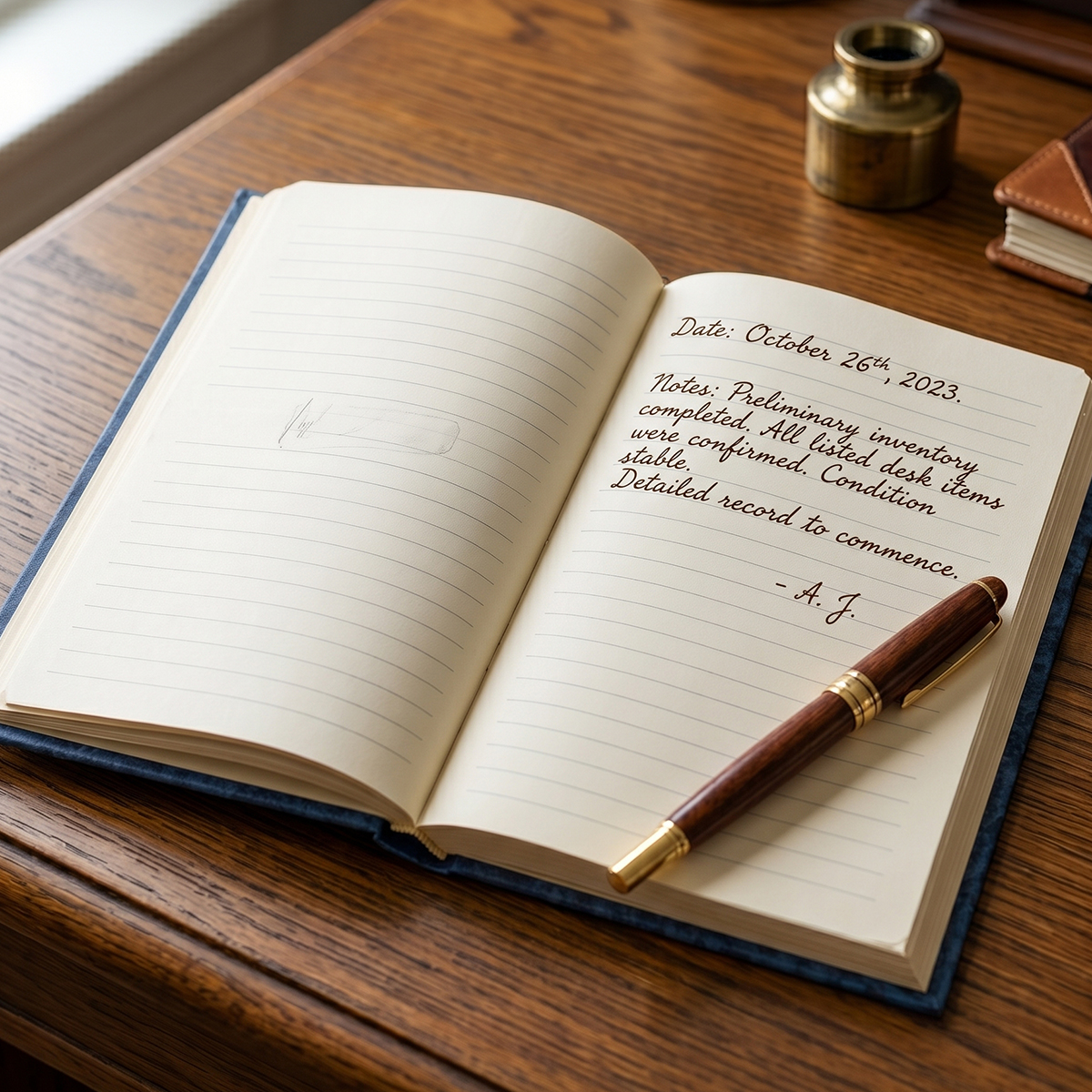 Basic Blue Marbled Hardcover Record Book