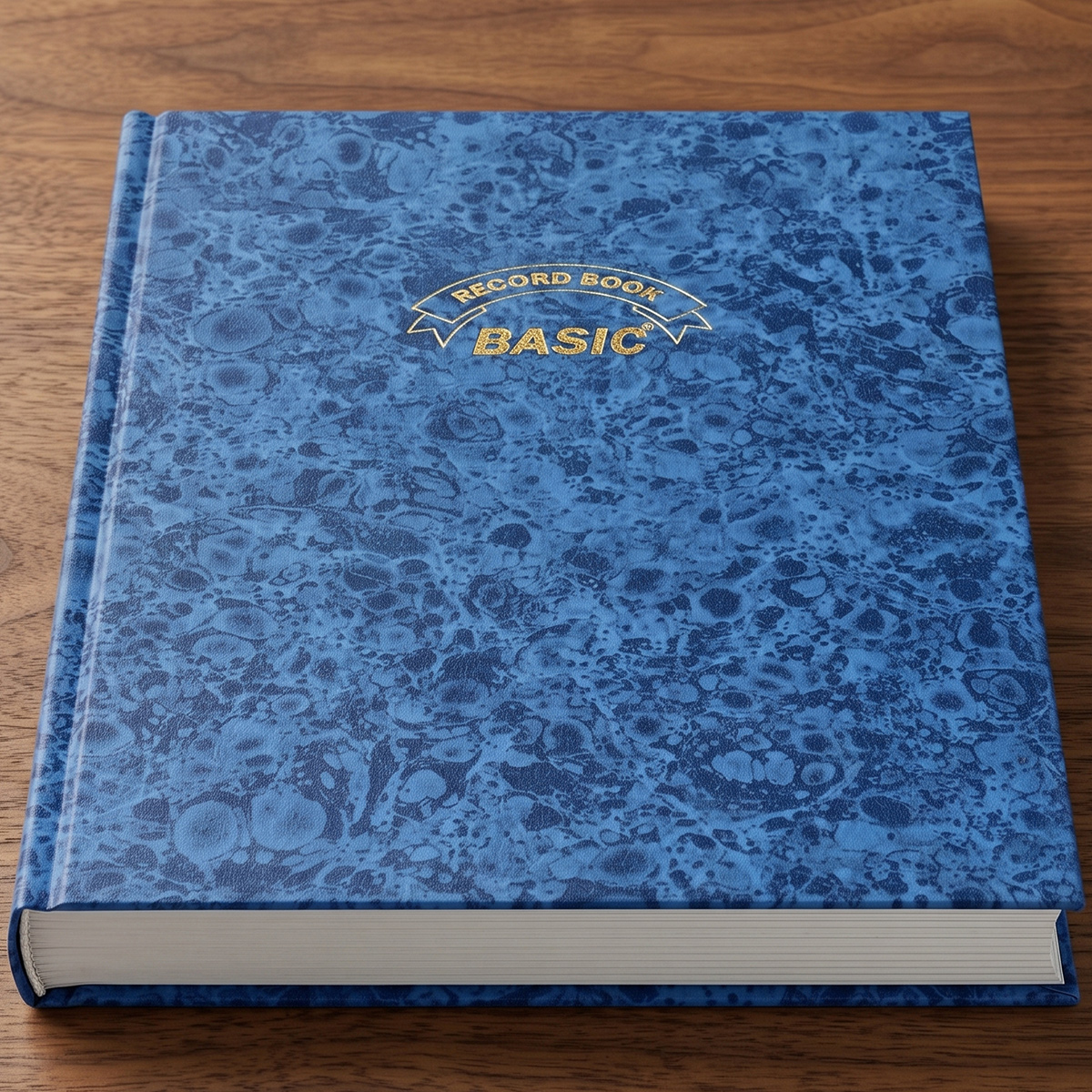 Basic Blue Marbled Hardcover Record Book