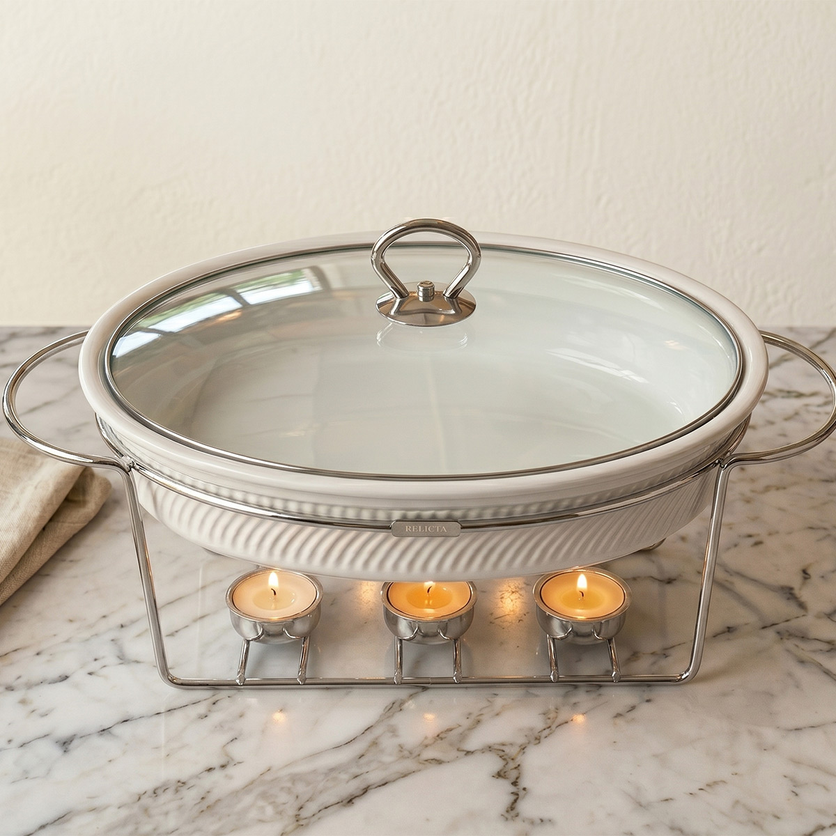 Oval Ceramic Food Warmer 14.5 Inch