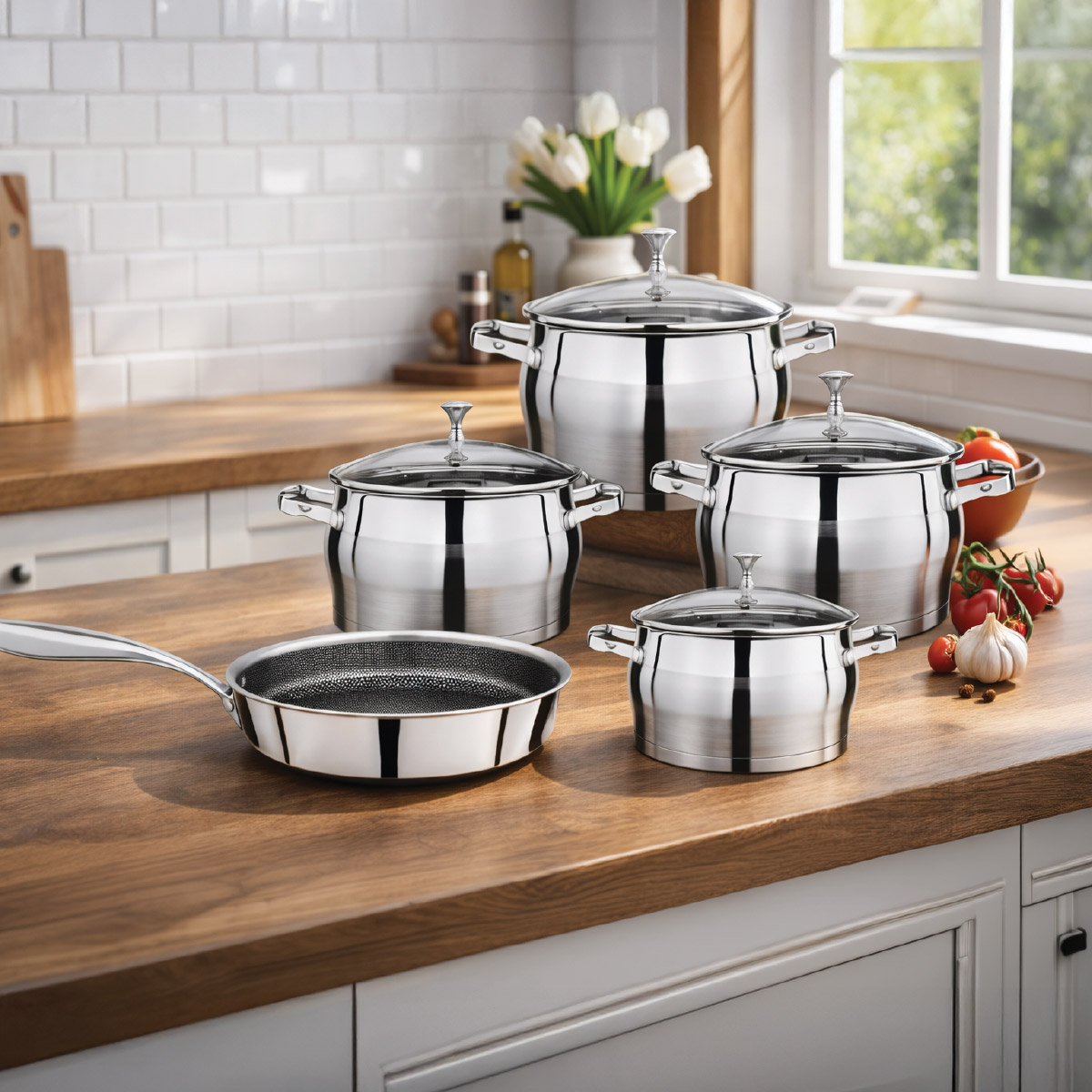 Stainless Steel Cookware Set 9 Pieces