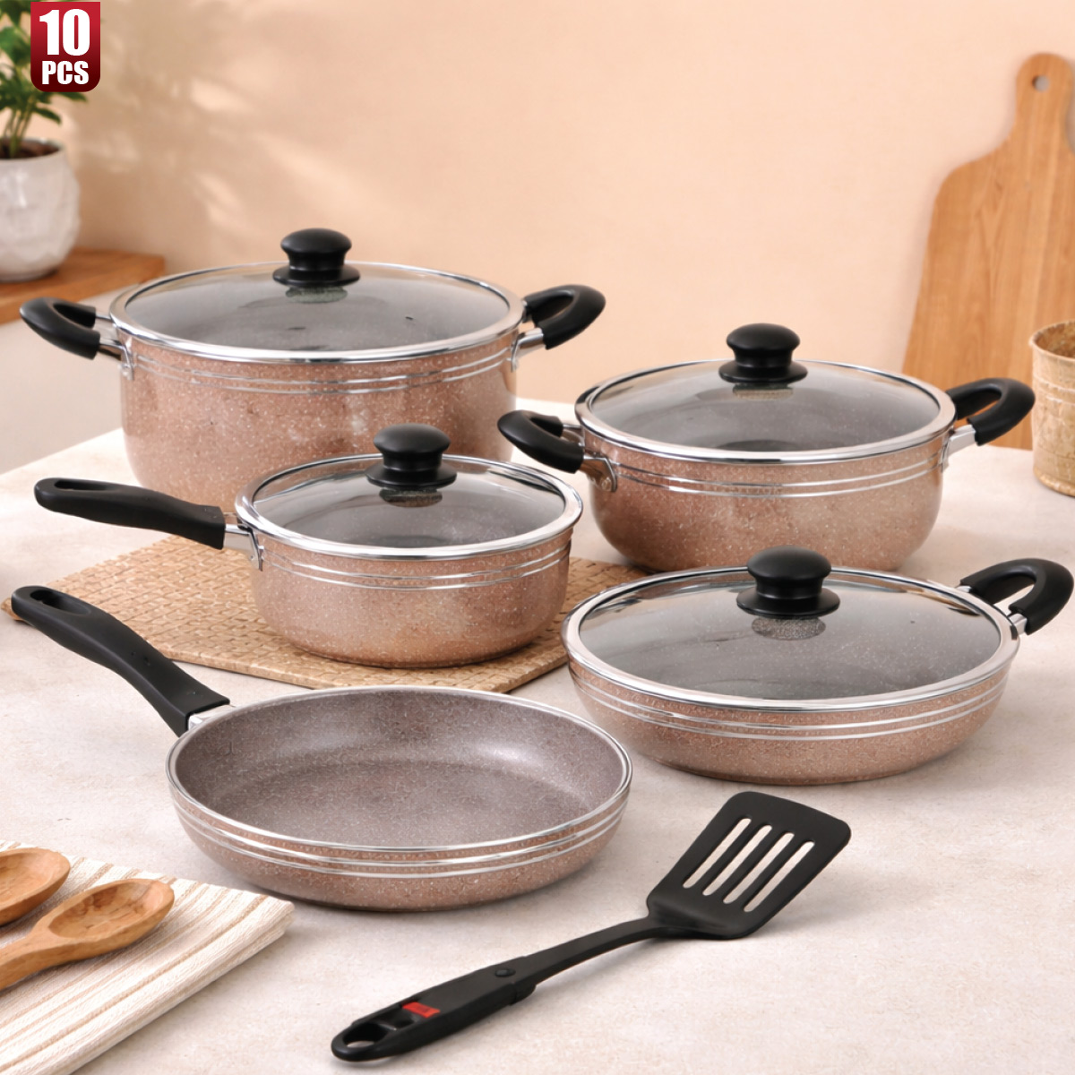 Granite Cookware Stainless Steel Set 10 Pieces