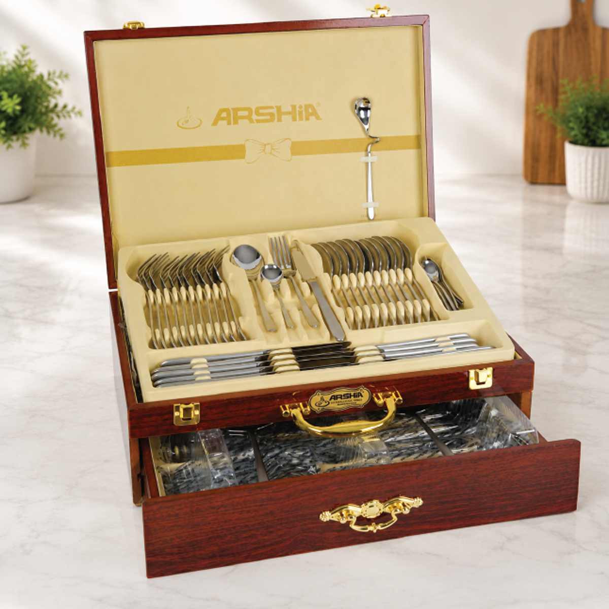 ARSHIA Cutlery Set 86 Pieces