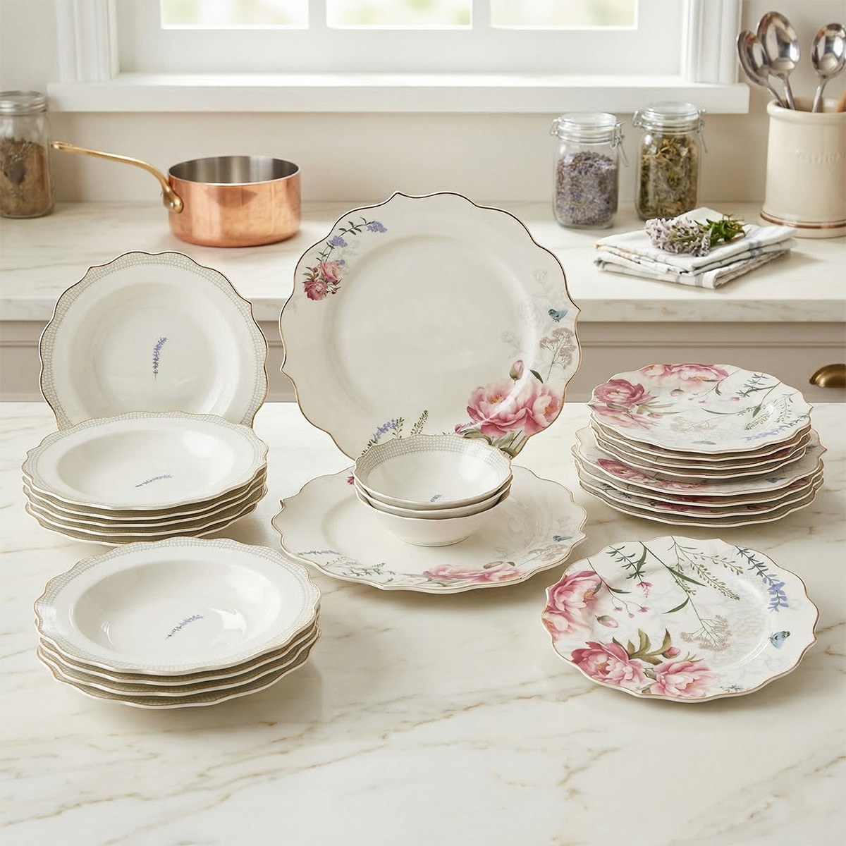 Floral Dinnerware Set 24 Pieces