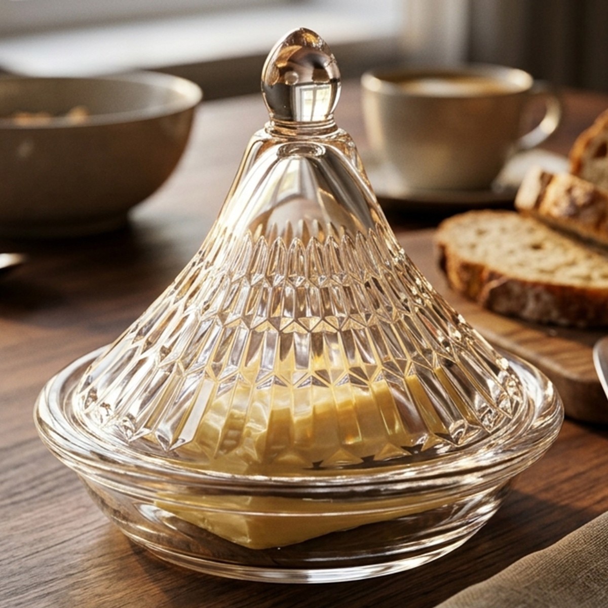 Glass Butter Dish with Lid