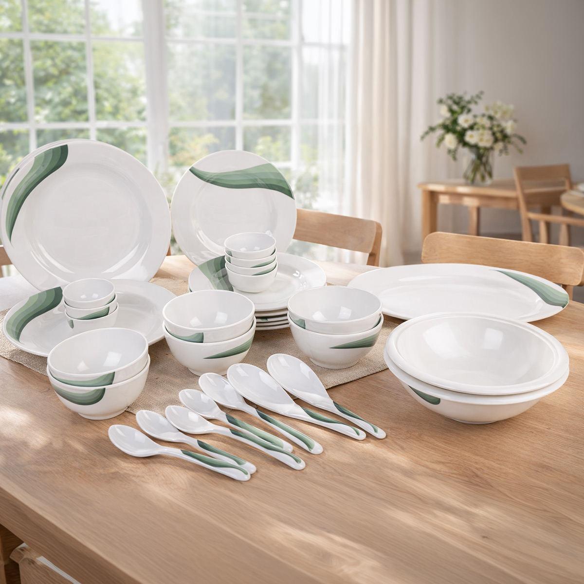 Melamine Dinner Set 35 Pieces