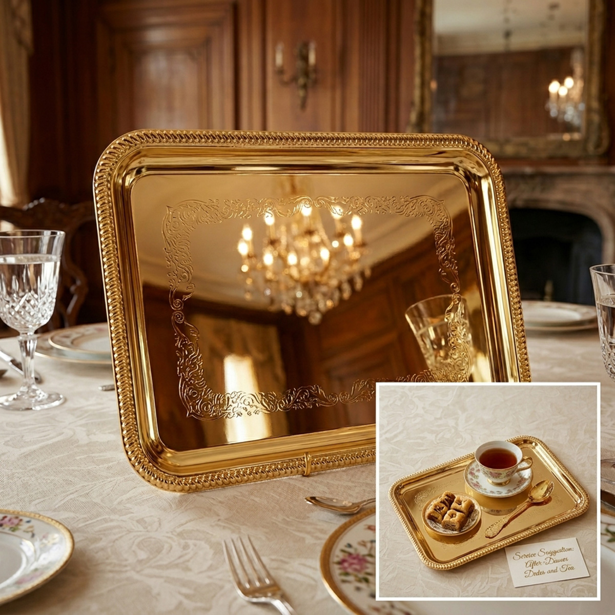 Gold Tray Stainless Steel Single Small