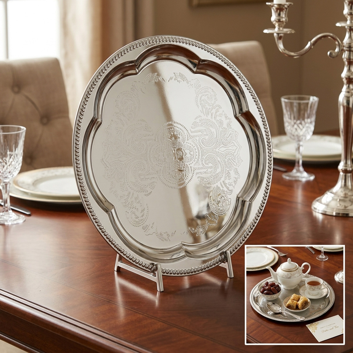 Tray Silver Color Large