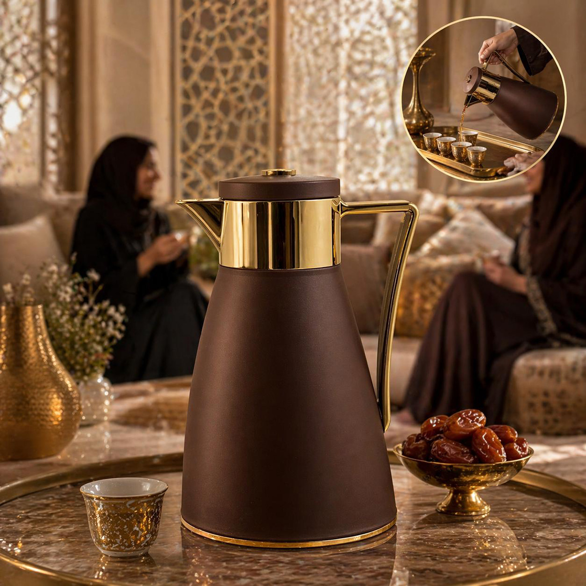 Flask Plastic Body 1L Brown