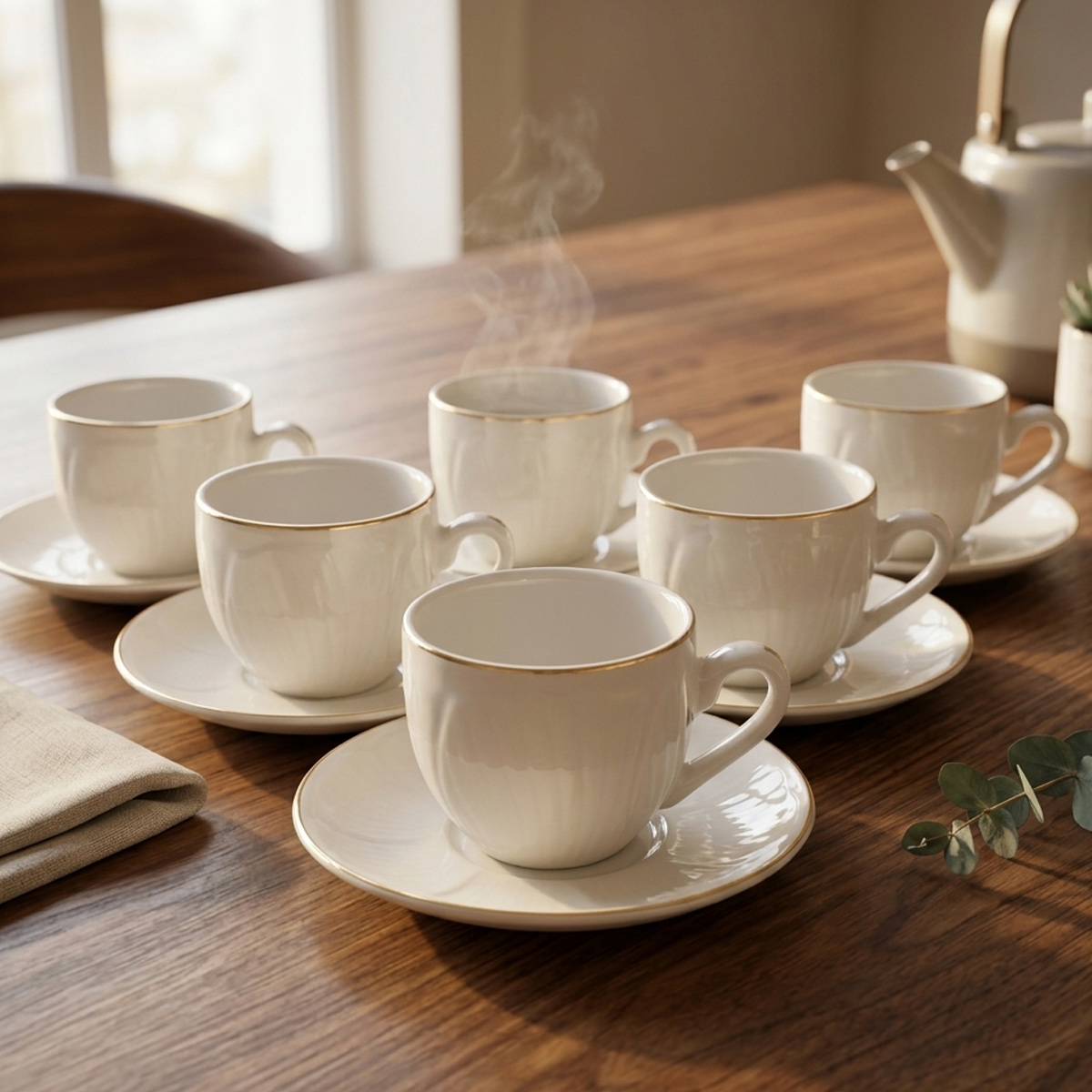 6 Pieces Cup With Saucer Set