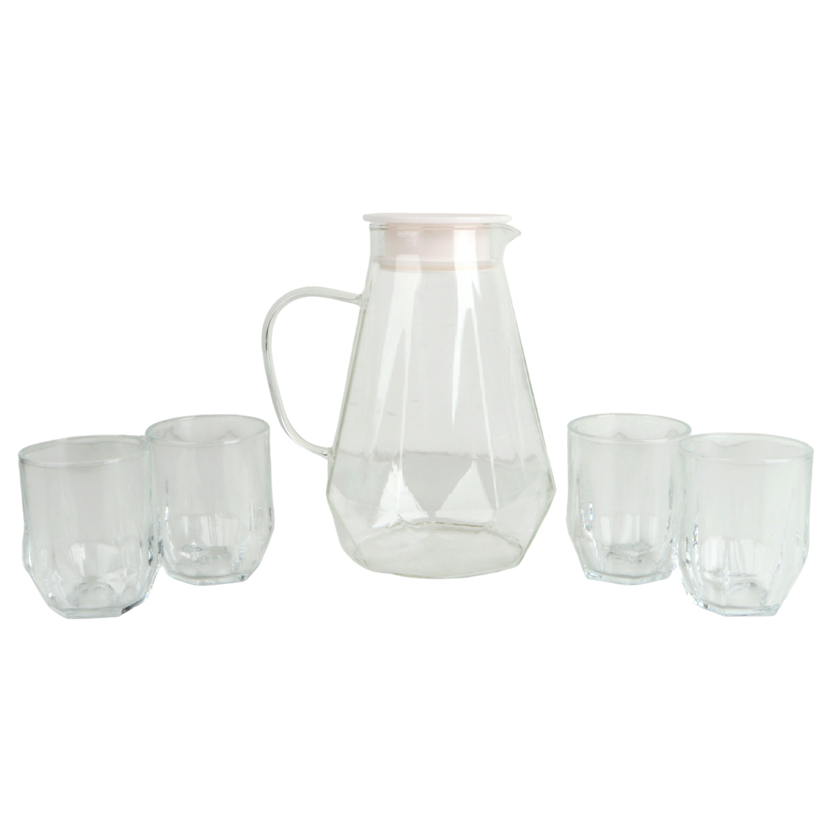 Jug Glass with Cup 5 Pieces