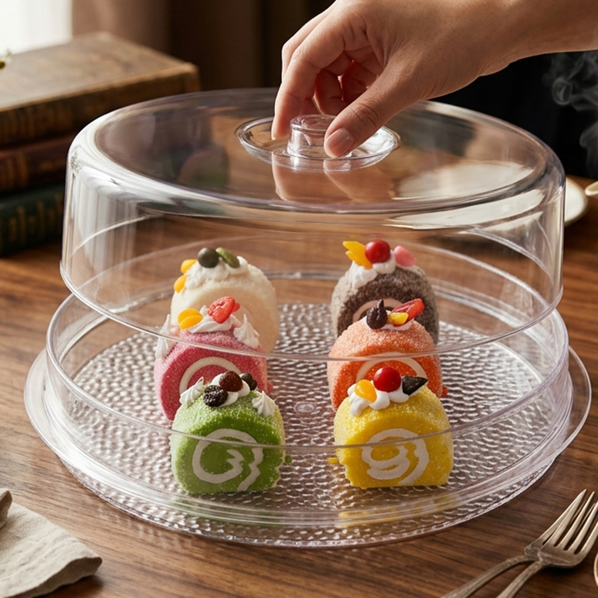 Transparent Acrylic Confectionery Bowl With Cover