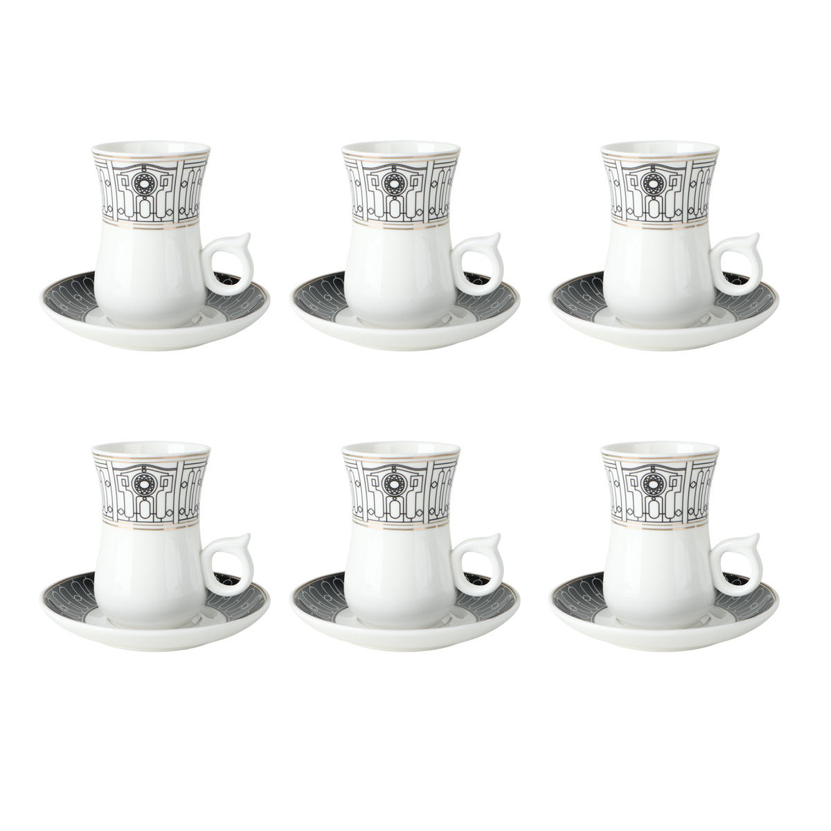 Istikan Porcelain with Saucer 6 Pieces