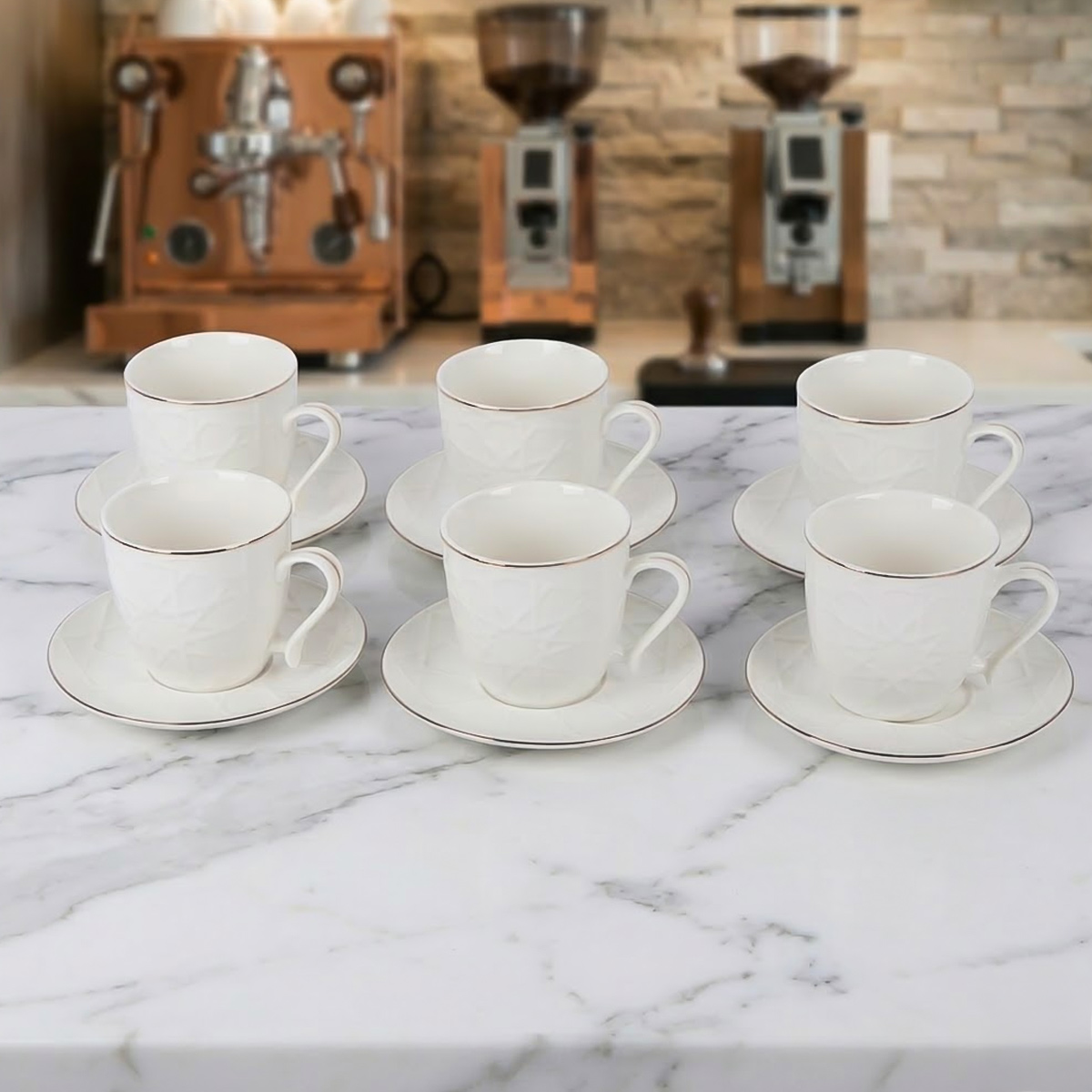 Tea Cup Saucer Porcelian 6 Pieces