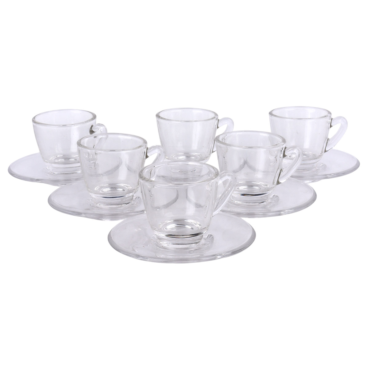 Glass Cup & Saucer Set 12 Pieces