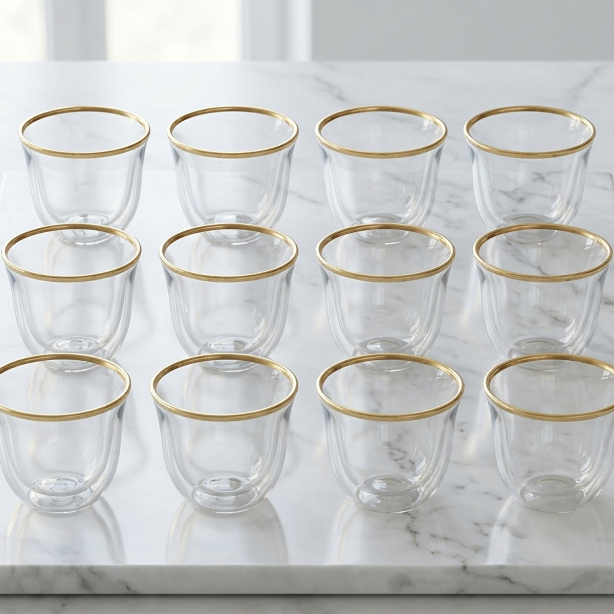 Orchid Glass Cawa Cup Set 12 Pieces