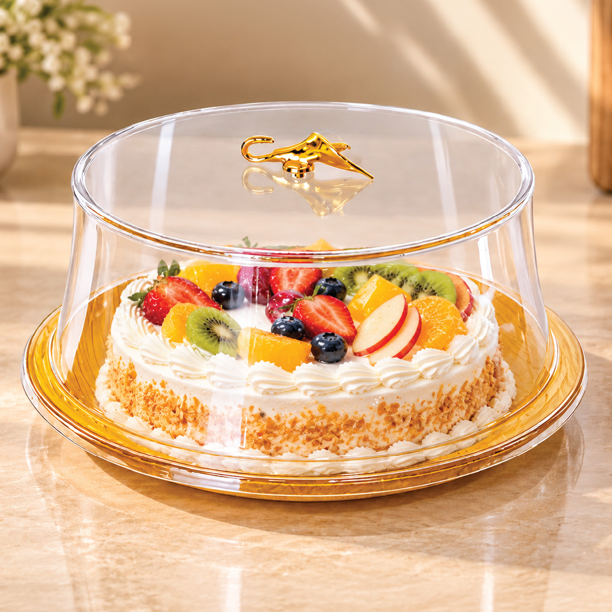 Luxury Acrylic Cake Stand with Clear Dome Cover
