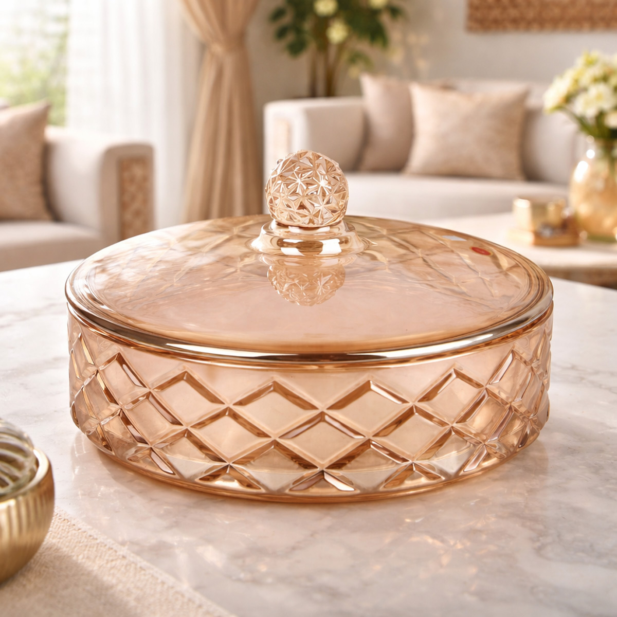 Glass Candy Bowl Round