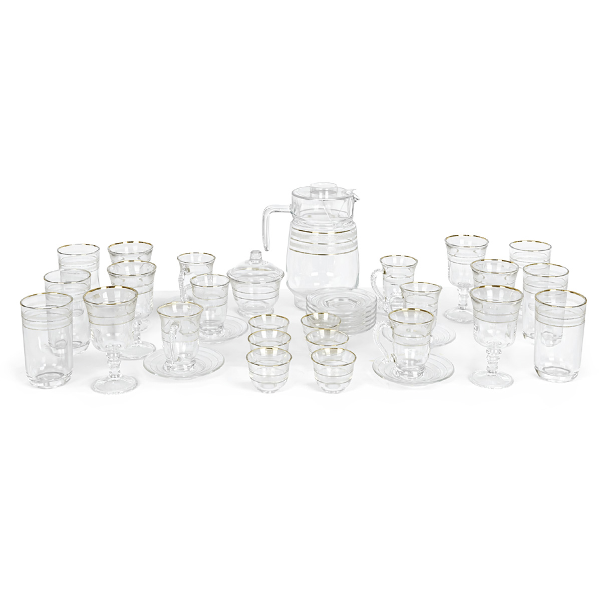 63 Pieces Glass Tea Set