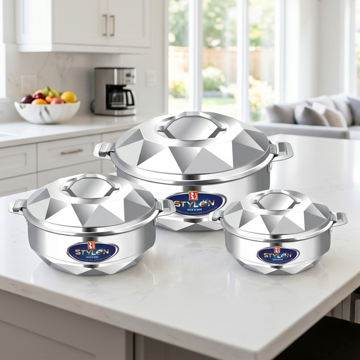 Rashi Stainless Steel Insulated Hotpot 3 Pieces Set