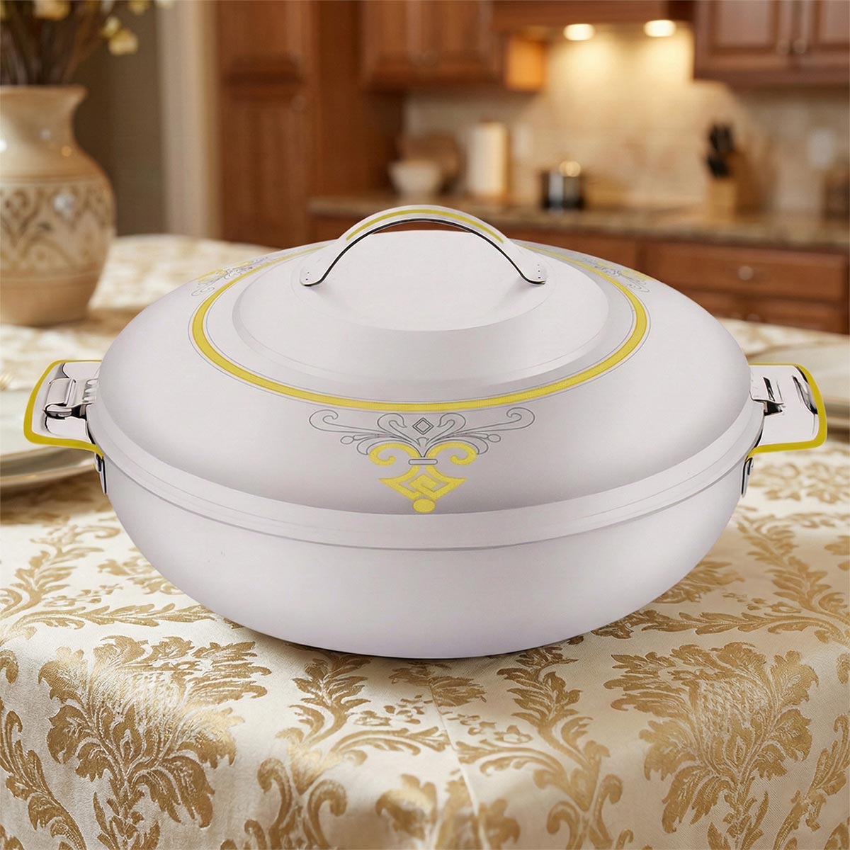 Stainless Steel Hotpot Thermal Serving Bowl 48cm