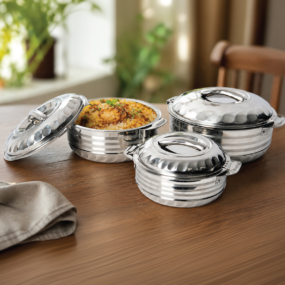 Luxury Stainless Steel Hot Pot Set 3 Pieces