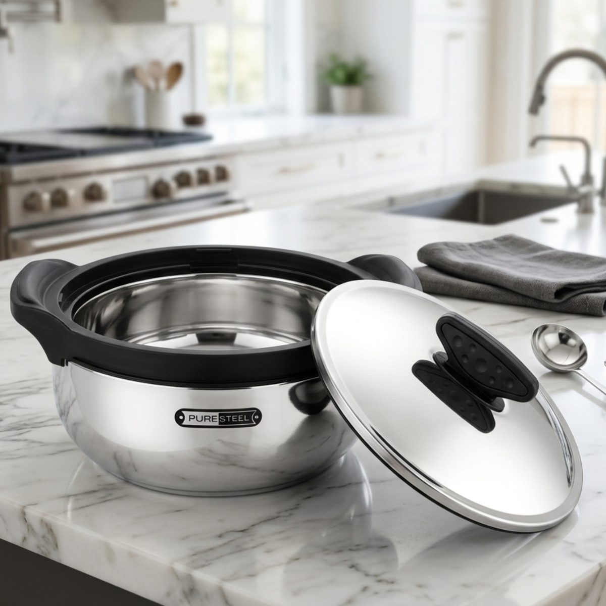 Pure Steel Hot Pot Stainless Steel 3 Pieces