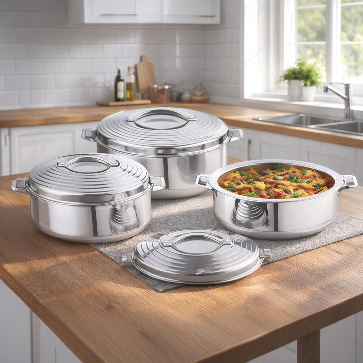 Delcasa Hot Pot Stainless Steel 3 Pieces