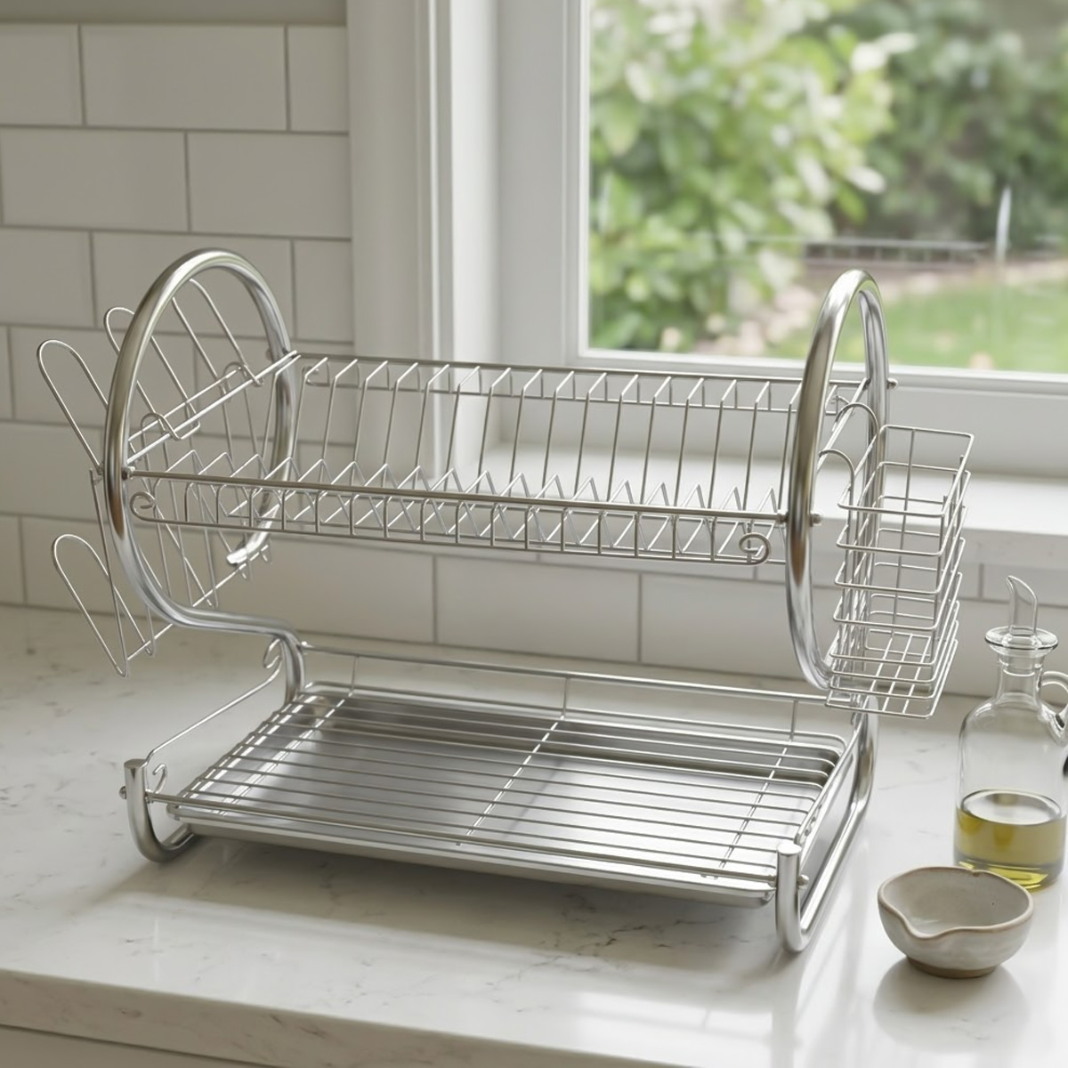 Stainless Steel 2-Tier Dish Rack