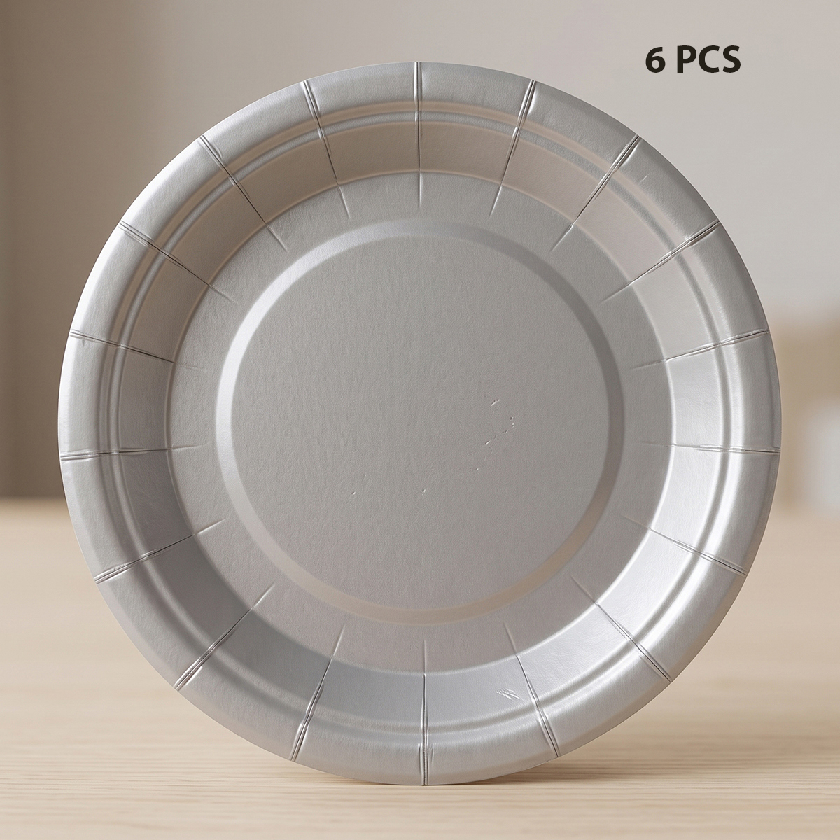 Disposable Paper Plates 7 Inch Silver 6 Pieces
