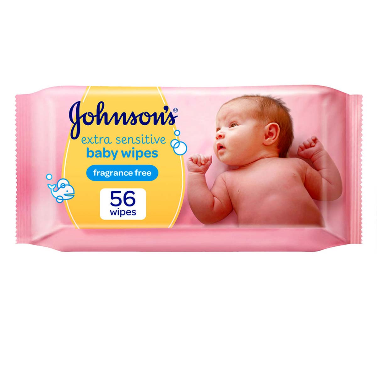 Johnsons Extra Sensitive Fragrance-Free Baby Wipes 56 Pieces Pack