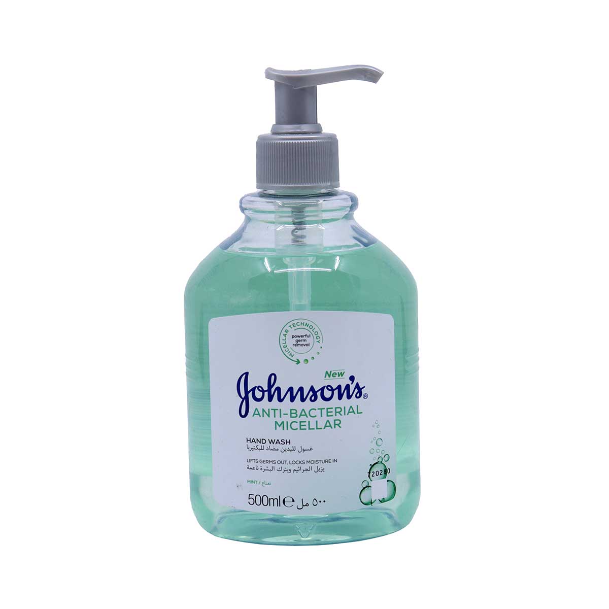 Johnson's Anti-Bacterial Micellar Mint Hand Wash 500ml | Personal Care | Skin & Body Care | Liquid & Bar Soap