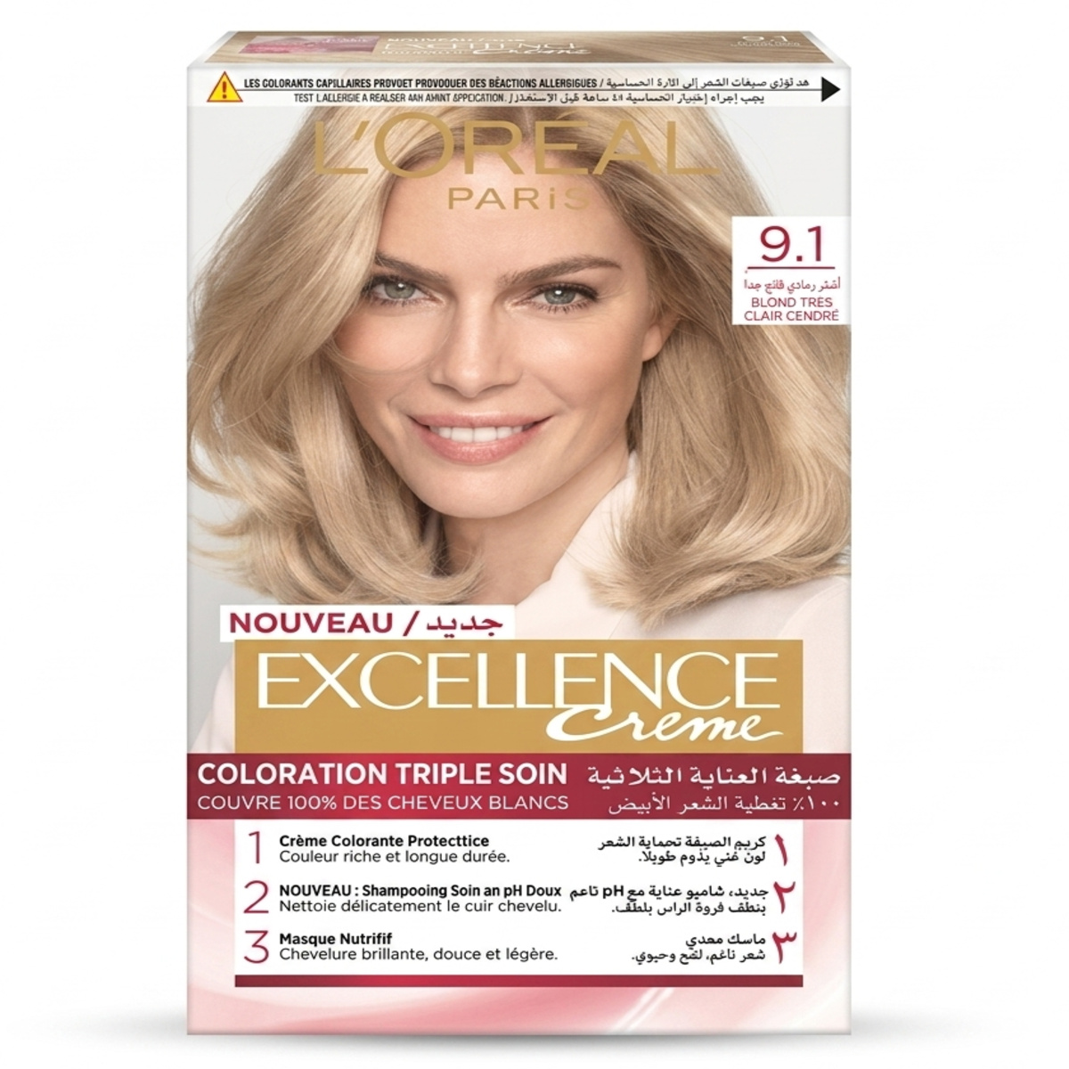 L'Oreal Paris Excellence Hair Color 9.1 Blond Tres
