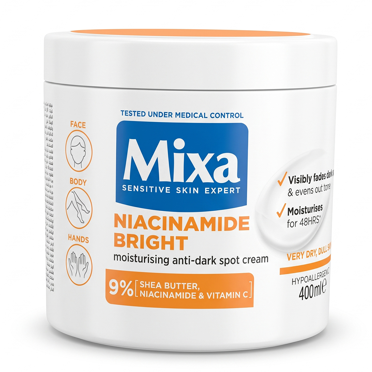 Mixa Niacinamide Bright Moisturising Anti-Dark Spot Cream 400ml