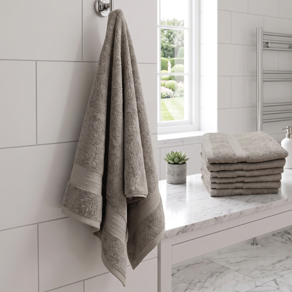 Face Towel Set 30x30cm Light Grey