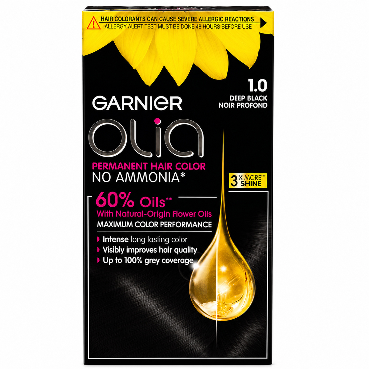 Garnier Olia Permanent Hair Color Deep 1.0 Black 60ml