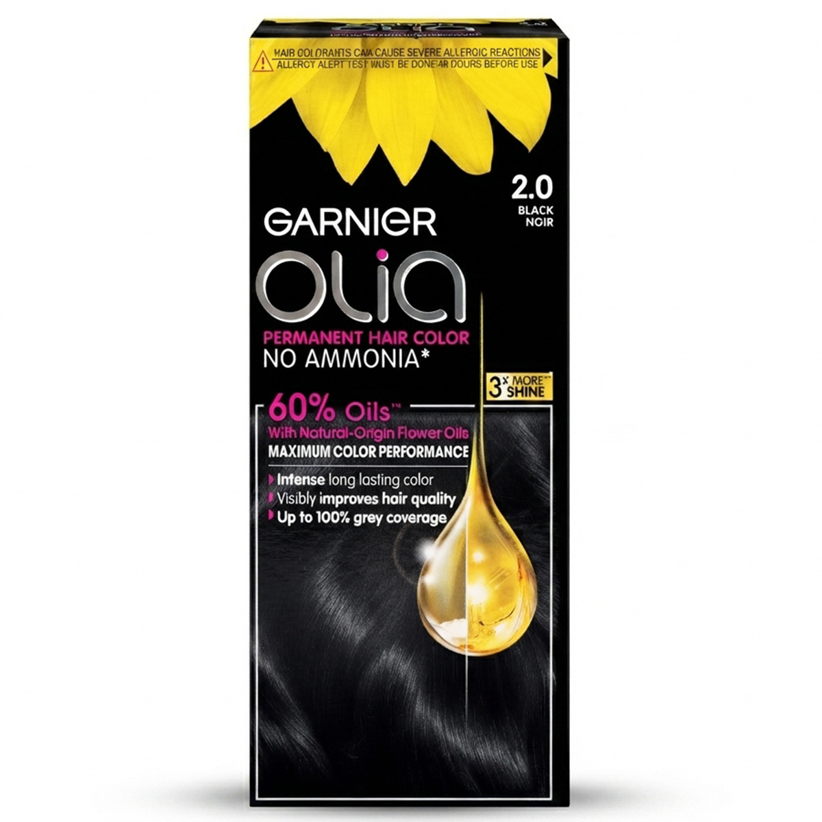 Garnier Olia Permanent Hair Color Black Noir No. 2.0