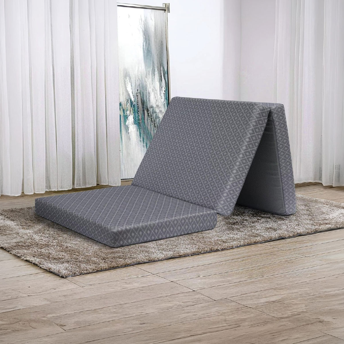 Portable Tri Fold Foam Mattress 180x70cm