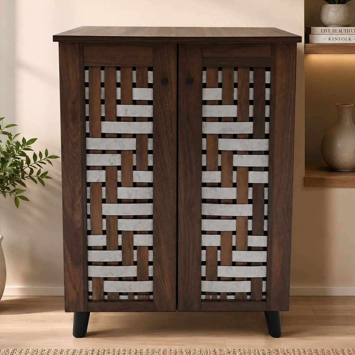 Wooden Shoes Cabinet 2 Doors
