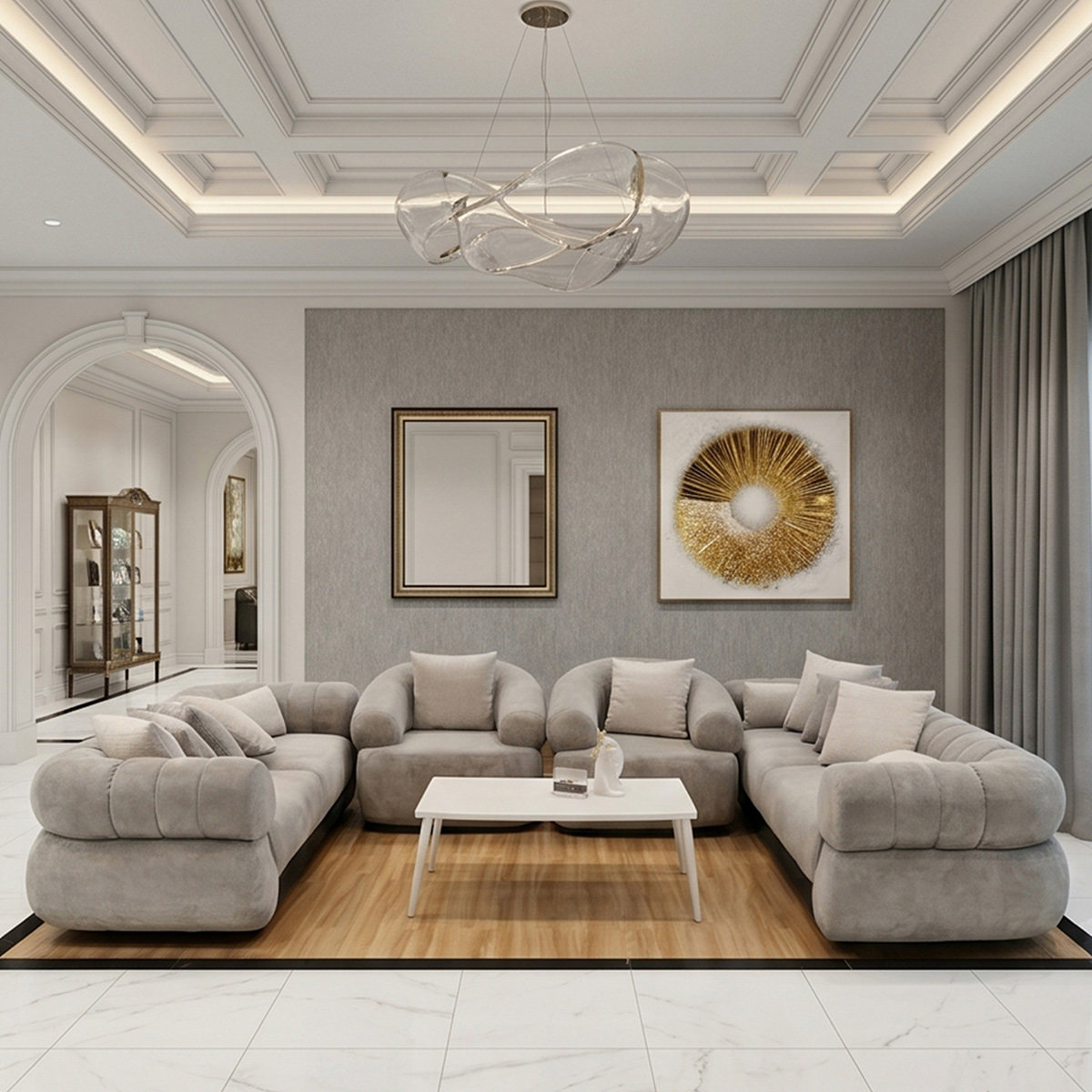 Am Ocean Sofa Set (1x4 Seater, 1x3 Seater, 2x1 Seater)
