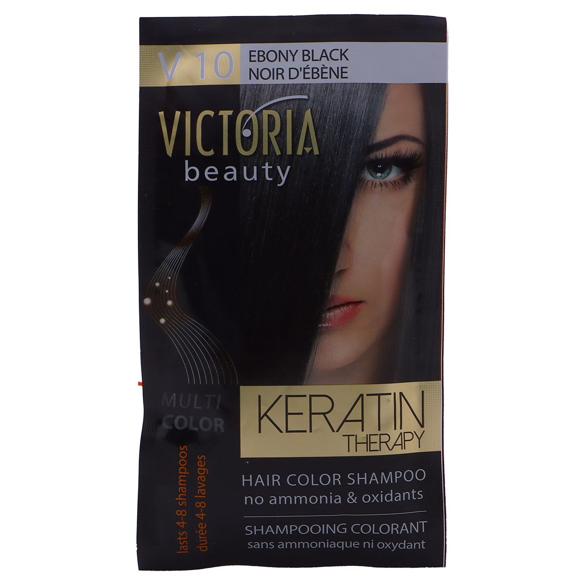 Victoria Beauty Hair Color Shampoo V10 Ebony Black 40ml
